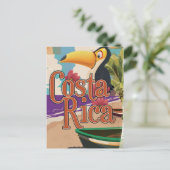 Costa Rica vintage reisposter Briefkaart (Staand voorkant)