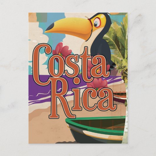 Costa Rica vintage reisposter Briefkaart (Voorkant)
