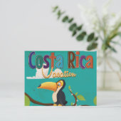 Costa Rica Vintage Reisposter Briefkaart (Staand voorkant)