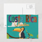 Costa Rica Vintage Reisposter Briefkaart (Voorkant / Achterkant)