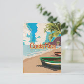 Costa Rica Vintage Reisposter Briefkaart (Staand voorkant)