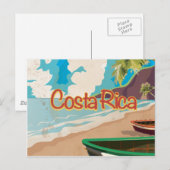 Costa Rica Vintage Reisposter Briefkaart (Voorkant / Achterkant)