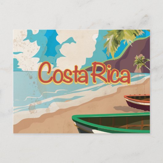 Costa Rica Vintage Reisposter Briefkaart (Voorkant)