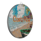 Costa Rica vintage reisposter Dartbord (Voorkant Links)