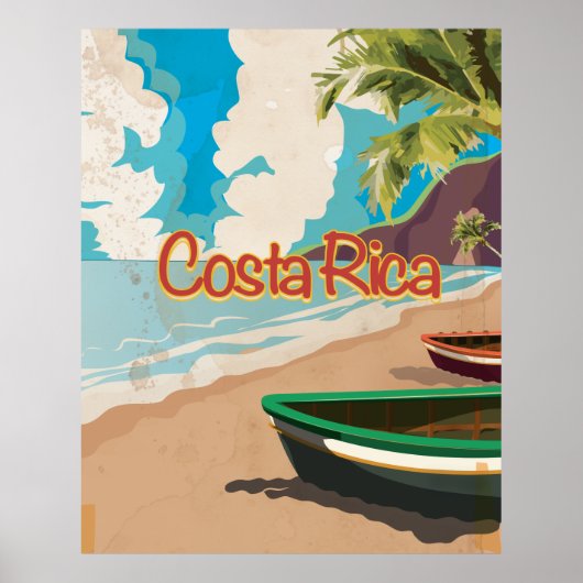 Costa Rica Vintage Reisposter Poster (Voorkant)