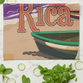 Costa Rica vintage reisposter Theedoek (Gevouwen)