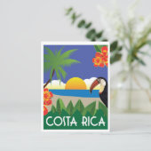 Costa Rica vintage-reisstijl Briefkaart (Staand voorkant)