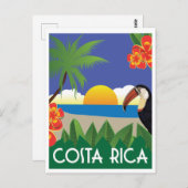Costa Rica vintage-reisstijl Briefkaart (Voorkant / Achterkant)