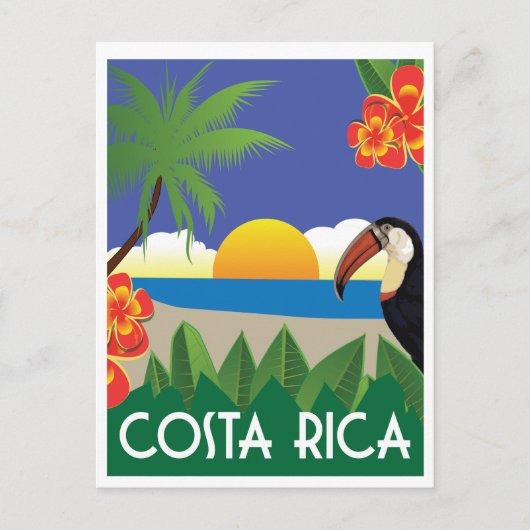 Costa Rica vintage-reisstijl Briefkaart (Voorkant)