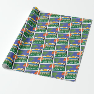 Costa Rica vintage-reisstijl Cadeaupapier