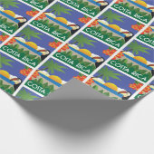 Costa Rica vintage-reisstijl Cadeaupapier (Hoek)