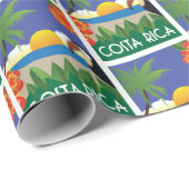 Costa Rica vintage-reisstijl Cadeaupapier (Rol Hoek)