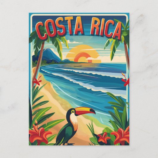 Costa Rica vintage reizen Briefkaart (Voorkant)