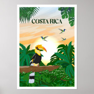 Costa Rica Vintage Travel Poster