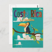 Costa Rica Vintage Travel Poster Briefkaart (Voorkant / Achterkant)