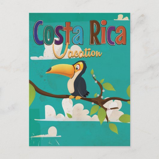 Costa Rica Vintage Travel Poster Briefkaart (Voorkant)