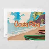 Costa Rica Vintage Travel Poster Briefkaart (Voorkant / Achterkant)