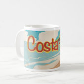 Costa Rica Vintage Travel Poster Koffiemok (Voorkant links)