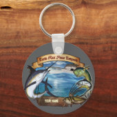 Costa Rica Vissen Champion (jouw naam) Sleutelhanger (Voorkant)