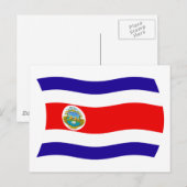 Costa Rica Vlag Ansichtkaart Briefkaart (Voorkant / Achterkant)