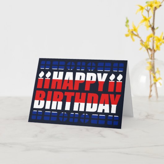 Costa Rica Vlag Birthday Card Kaart (Gele Bloem)