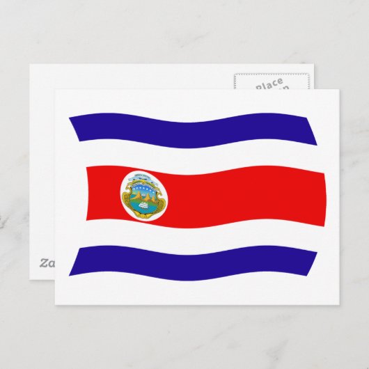Costa Rica Vlag Briefkaart (Voorkant / Achterkant)