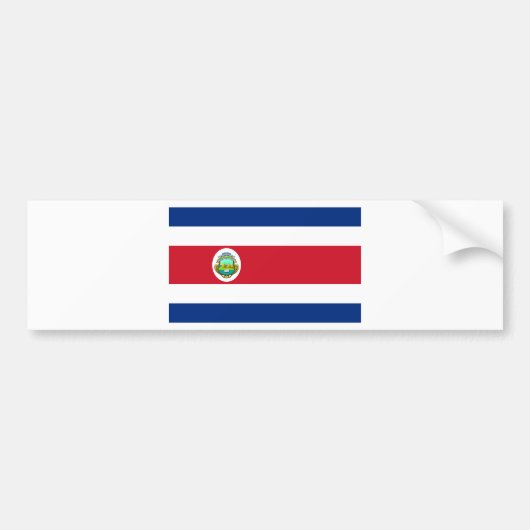 Costa Rica Vlag CR Bumpersticker (Voorkant)