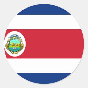 Costa Rica Vlag CR Ronde Sticker