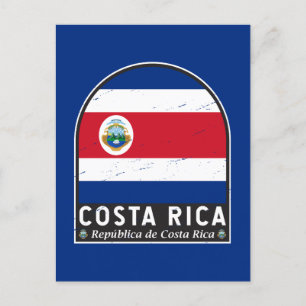 Costa Rica vlag embleem van noodlijdende Vintage Briefkaart
