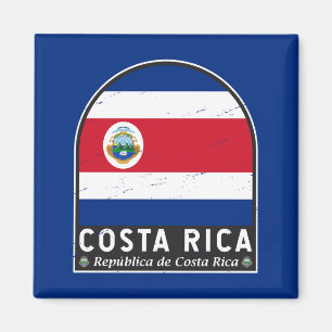 Costa Rica vlag embleem van noodlijdende Vintage Magneet