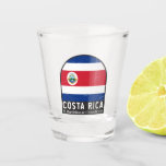 Costa Rica vlag embleem van noodlijdende Vintage Shot Glas<br><div class="desc">Het embleem van de Comoren is versierd met de vlag en het wapen.</div>