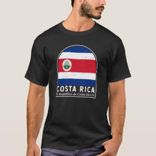 Costa Rica vlag embleem van noodlijdende Vintage T-shirt