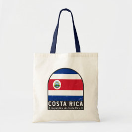 Costa Rica vlag embleem van noodlijdende Vintage Tote Bag