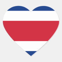 Costa Rica Vlag Hart Sticker
