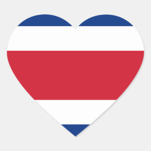 Costa Rica Vlag Hart Sticker