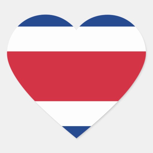 Costa Rica Vlag Hart Sticker (Voorkant)