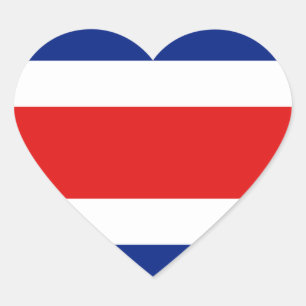 Costa Rica Vlag Hart Sticker