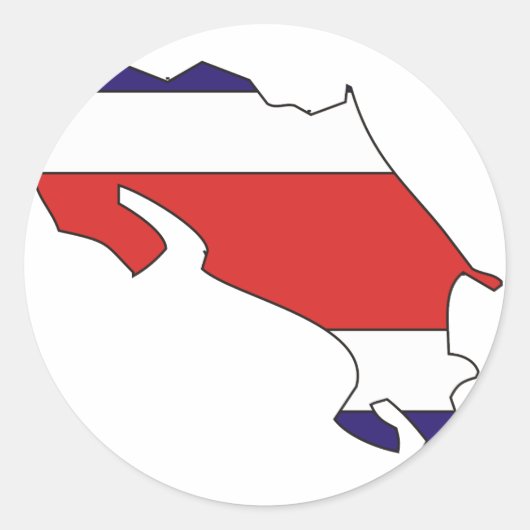 Costa Rica vlag kaart Ronde Sticker (Voorkant)
