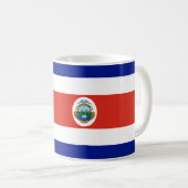 Costa Rica Vlag Keramische Mok (Voorkant rechts)