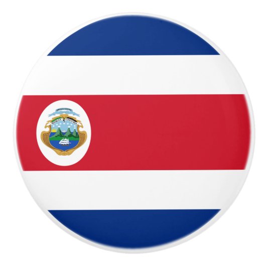 Costa Rica vlag Keramische schedel Knop (Voorkant)