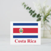 Costa Rica vlag met naam Briefkaart (Staand voorkant)