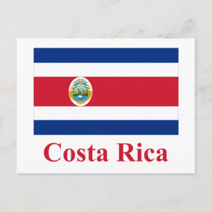 Costa Rica vlag met naam Briefkaart