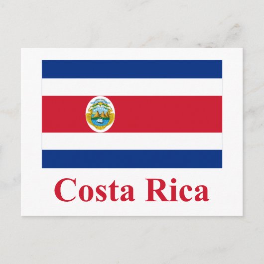 Costa Rica vlag met naam Briefkaart (Voorkant)