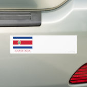 Costa Rica vlag met naam Bumpersticker (Op auto)