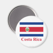 Costa Rica vlag met naam Magneet (Voorkant / Achterkant)