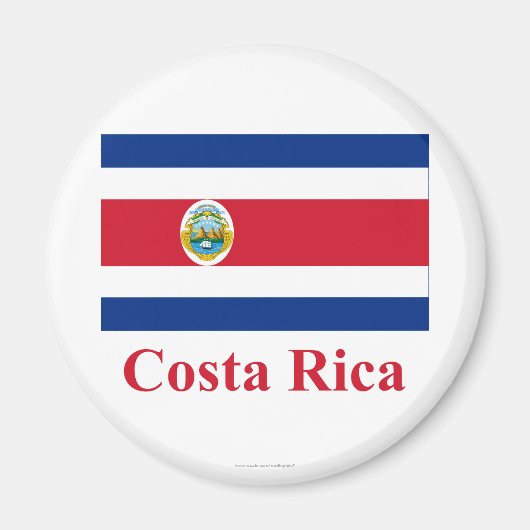 Costa Rica vlag met naam Magneet (Voorkant)