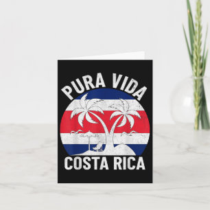 Costa Rica Vlag Pura Vida Strand Zomer Vac Kaart