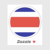 Costa Rica Vlag Ronde Sticker (Vel)
