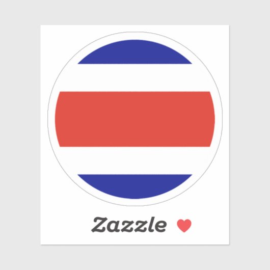 Costa Rica Vlag Ronde Sticker (Vel)