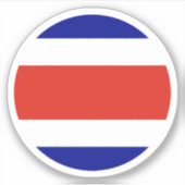 Costa Rica Vlag Ronde Sticker (Voorkant)